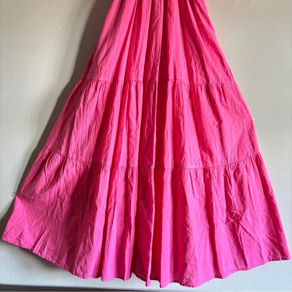 XiRENA 100% Cotton Vibrant Pink Long Sleeve Dress